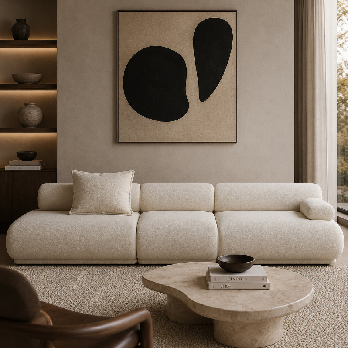 Modern furniture - Brown Ribbed Fabric Right Sofa - www.oroa.com | Oroa.com