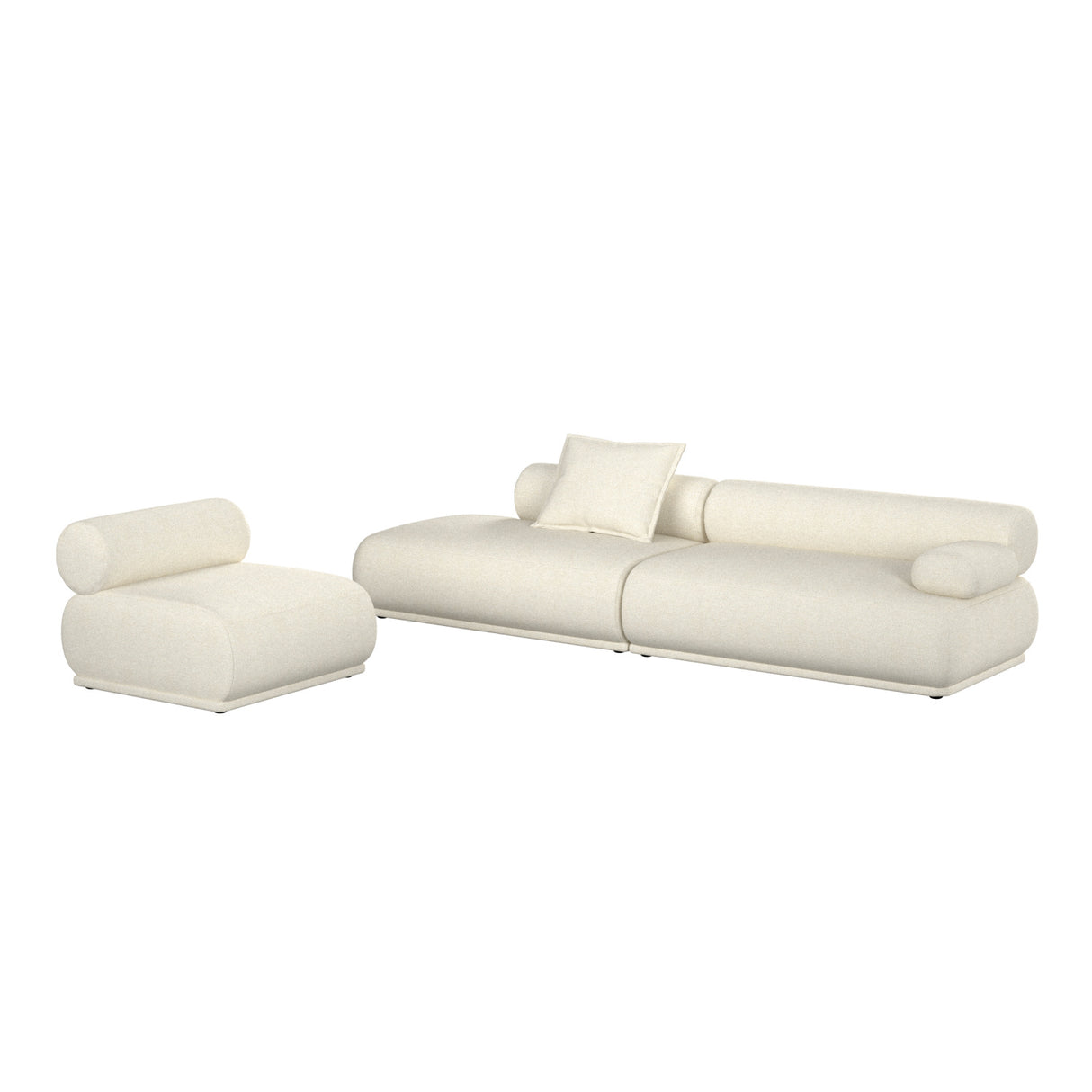 Modern furniture - Brown Ribbed Fabric Right Sofa - www.oroa.com | Oroa.com