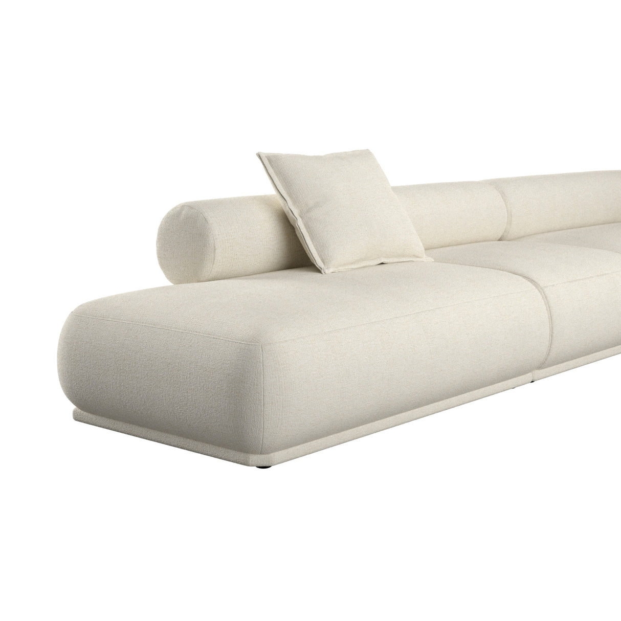 Modern furniture - Brown Ribbed Fabric Right Sofa - www.oroa.com | Oroa.com