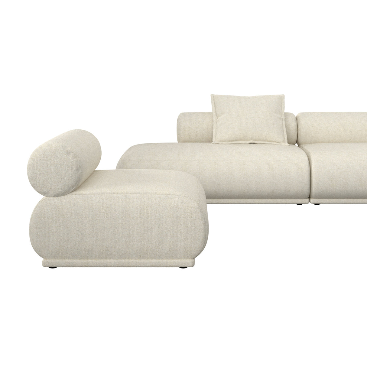 Modern furniture - Brown Ribbed Fabric Right Sofa - www.oroa.com | Oroa.com