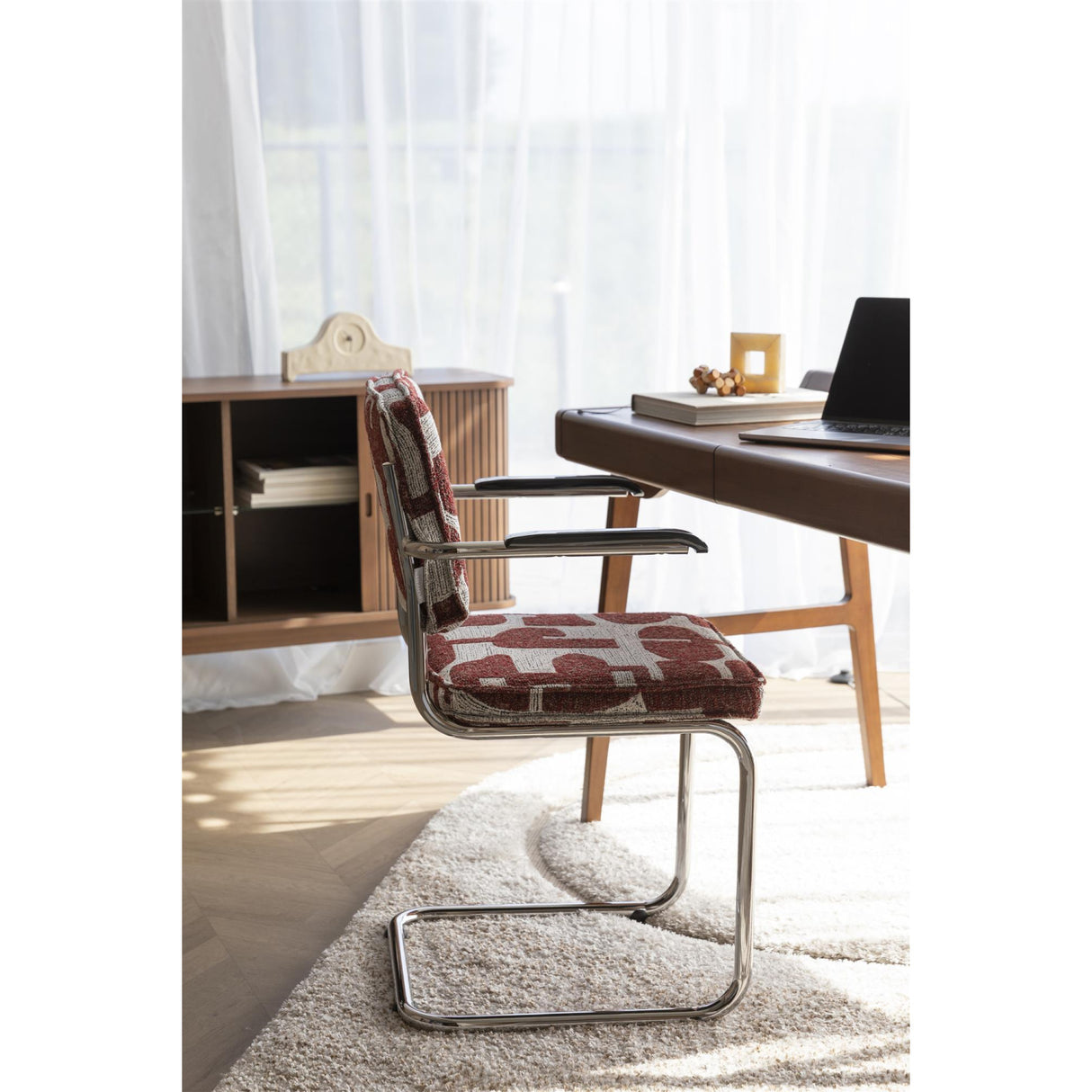 Modern furniture - Retro Patterned Cantilevered Dining Armchairs (2) - www.oroa.com | Oroa.com