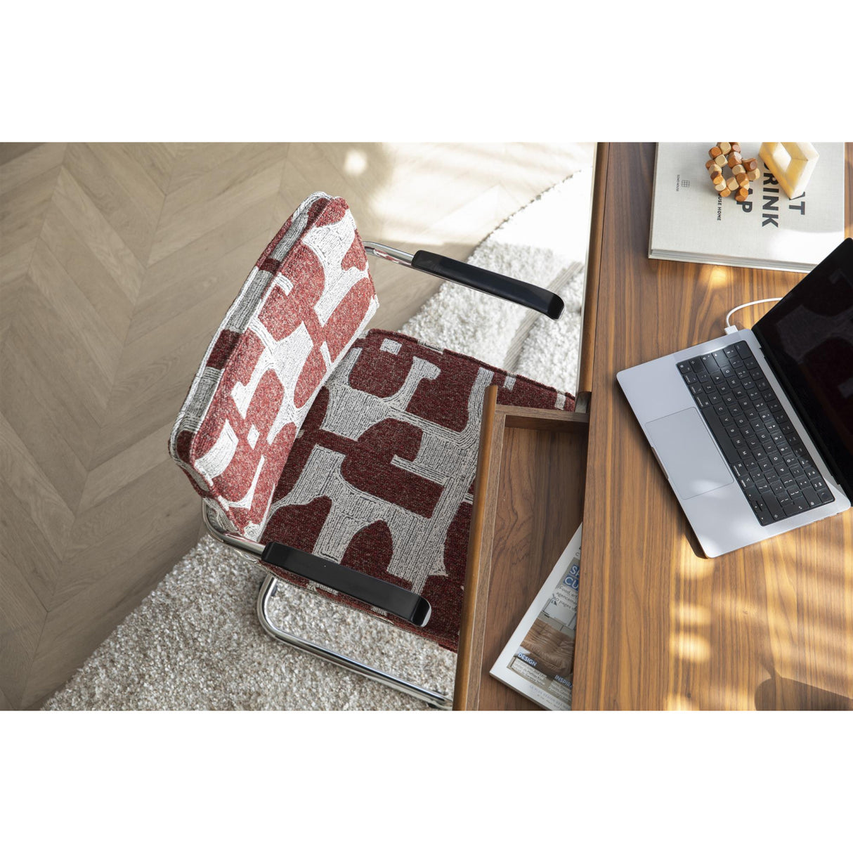 Modern furniture - Retro Patterned Cantilevered Dining Armchairs (2) - www.oroa.com | Oroa.com