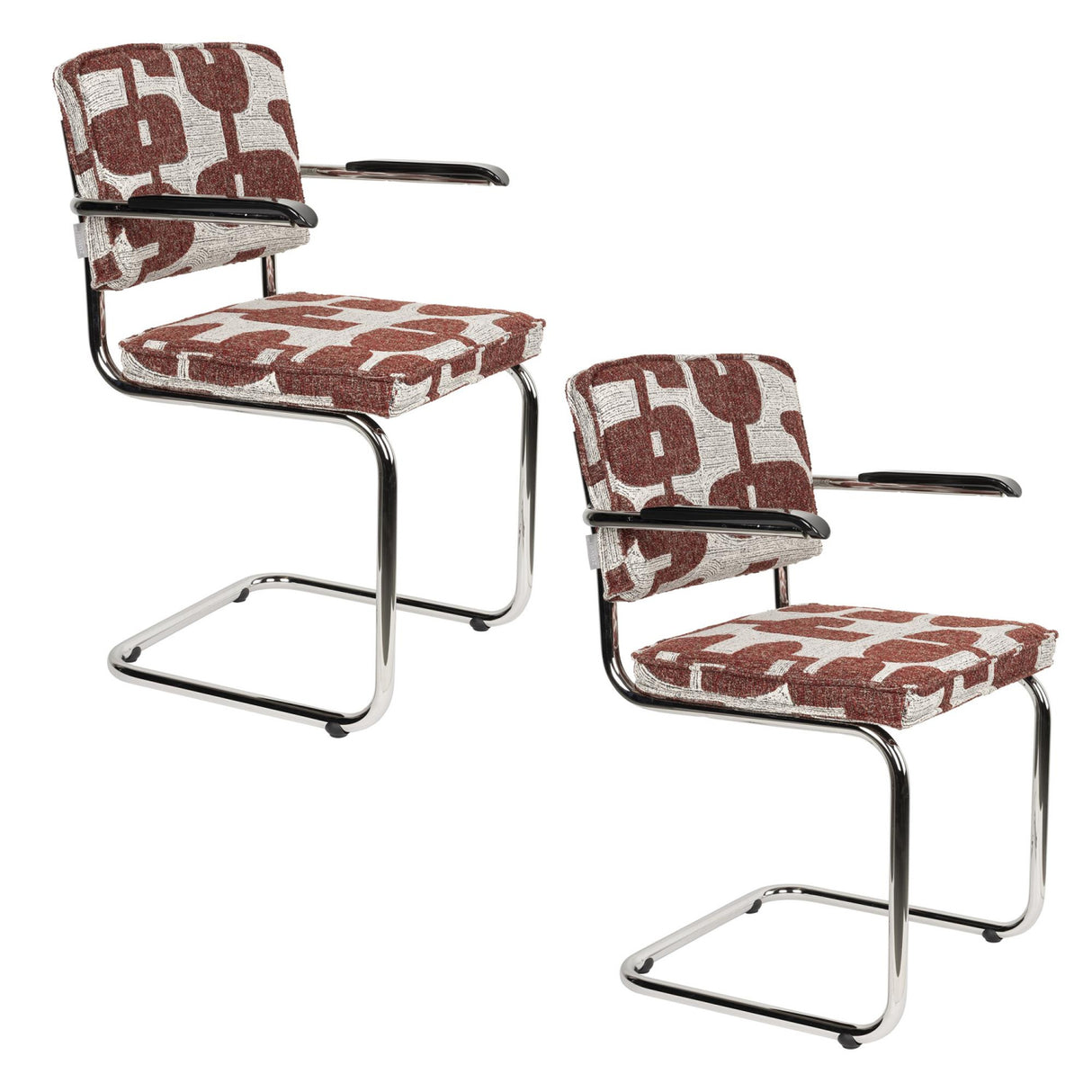 Modern furniture - Retro Patterned Cantilevered Dining Armchairs (2) - www.oroa.com | Oroa.com