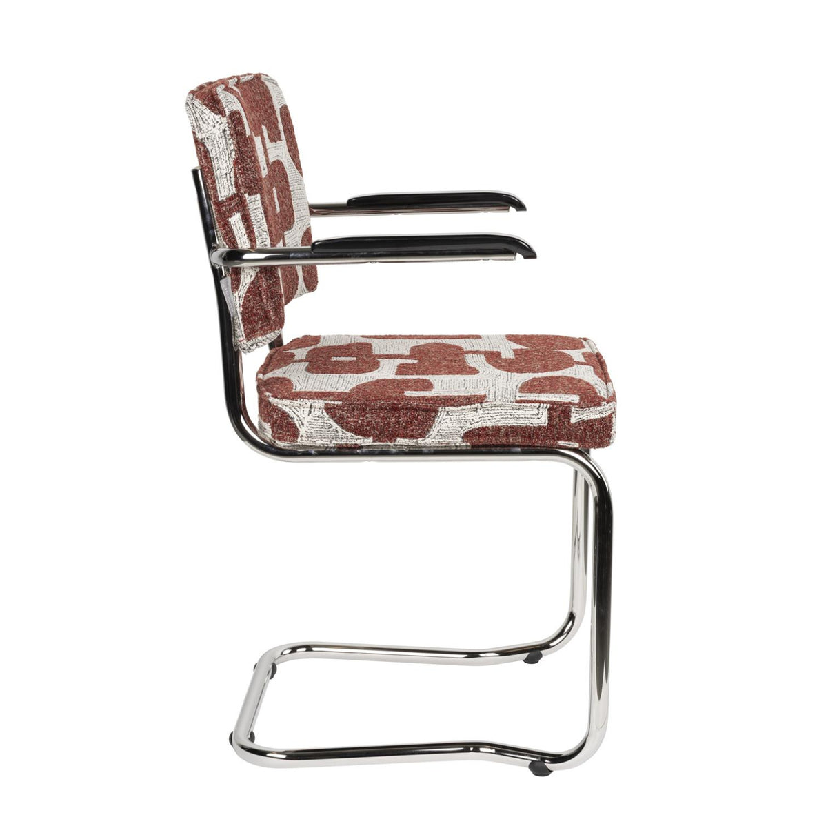 Patterned Fabric Cantilevered Dining Armchairs (2) | Oroa.com