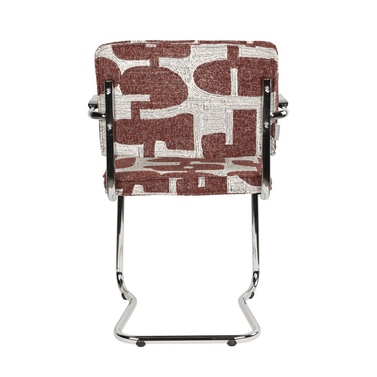 Patterned Fabric Cantilevered Dining Armchairs (2) | Oroa.com