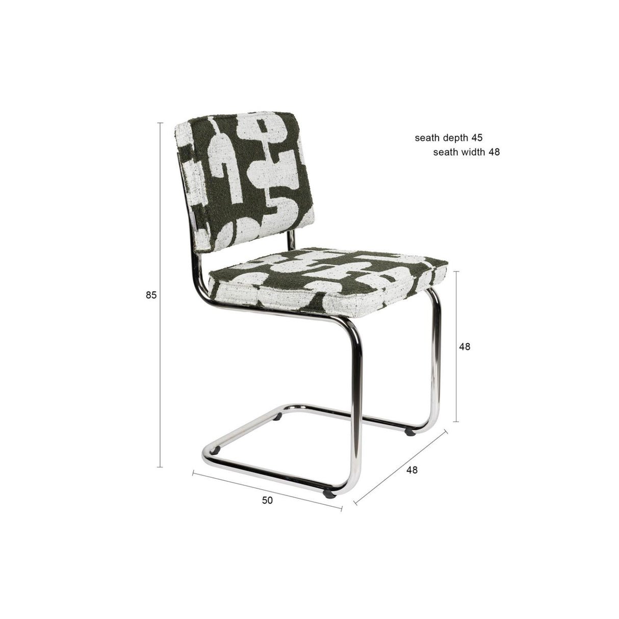 Modern European furniture - Retro Patterned Cantilevered Dining Chairs (2) - www.oroa.com | Oroa.com