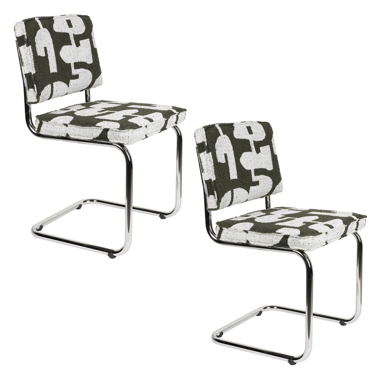 Modern European furniture - Retro Patterned Cantilevered Dining Chairs (2) - www.oroa.com | Oroa.com