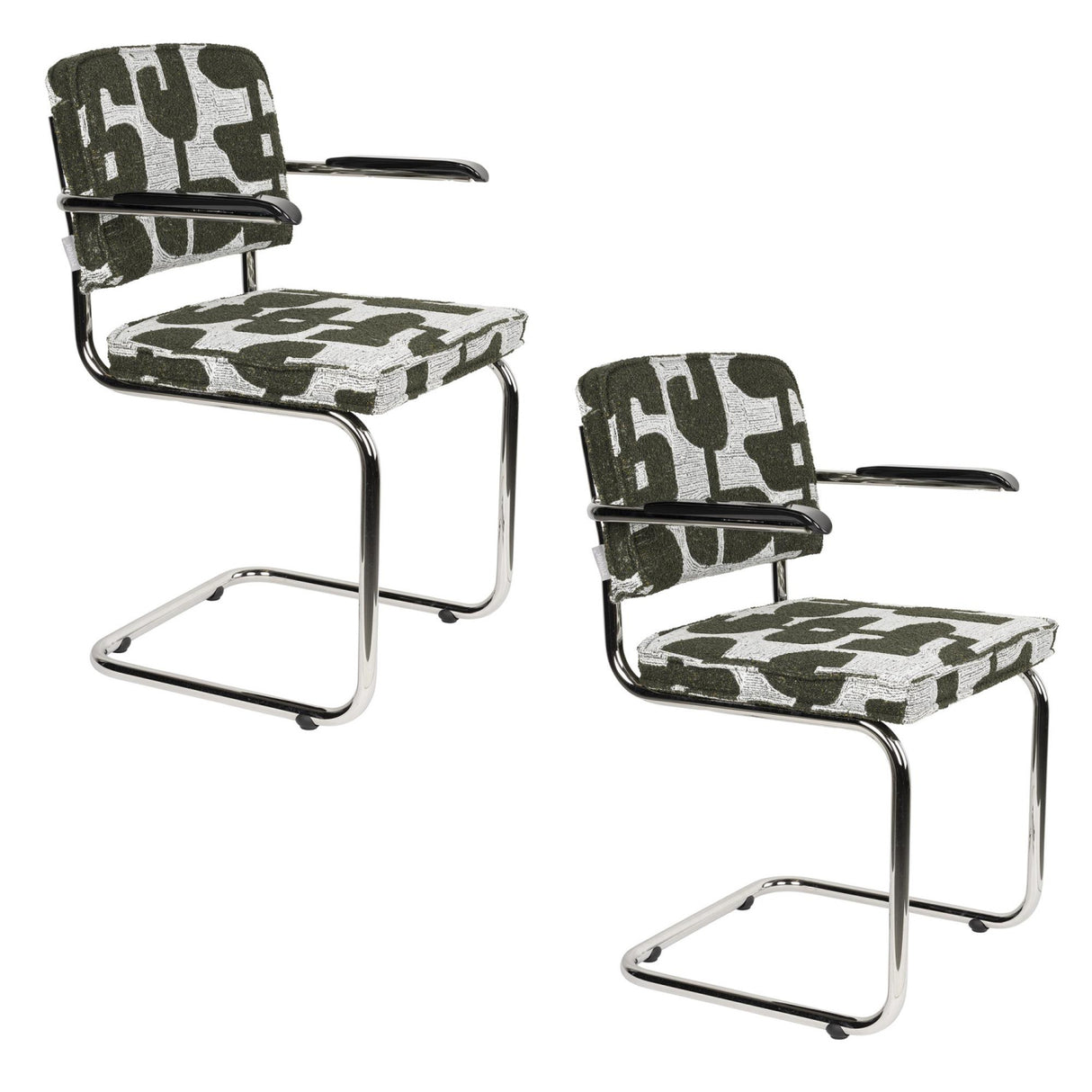 Modern furniture - Retro Patterned Cantilevered Dining Armchairs (2) - www.oroa.com | Oroa.com