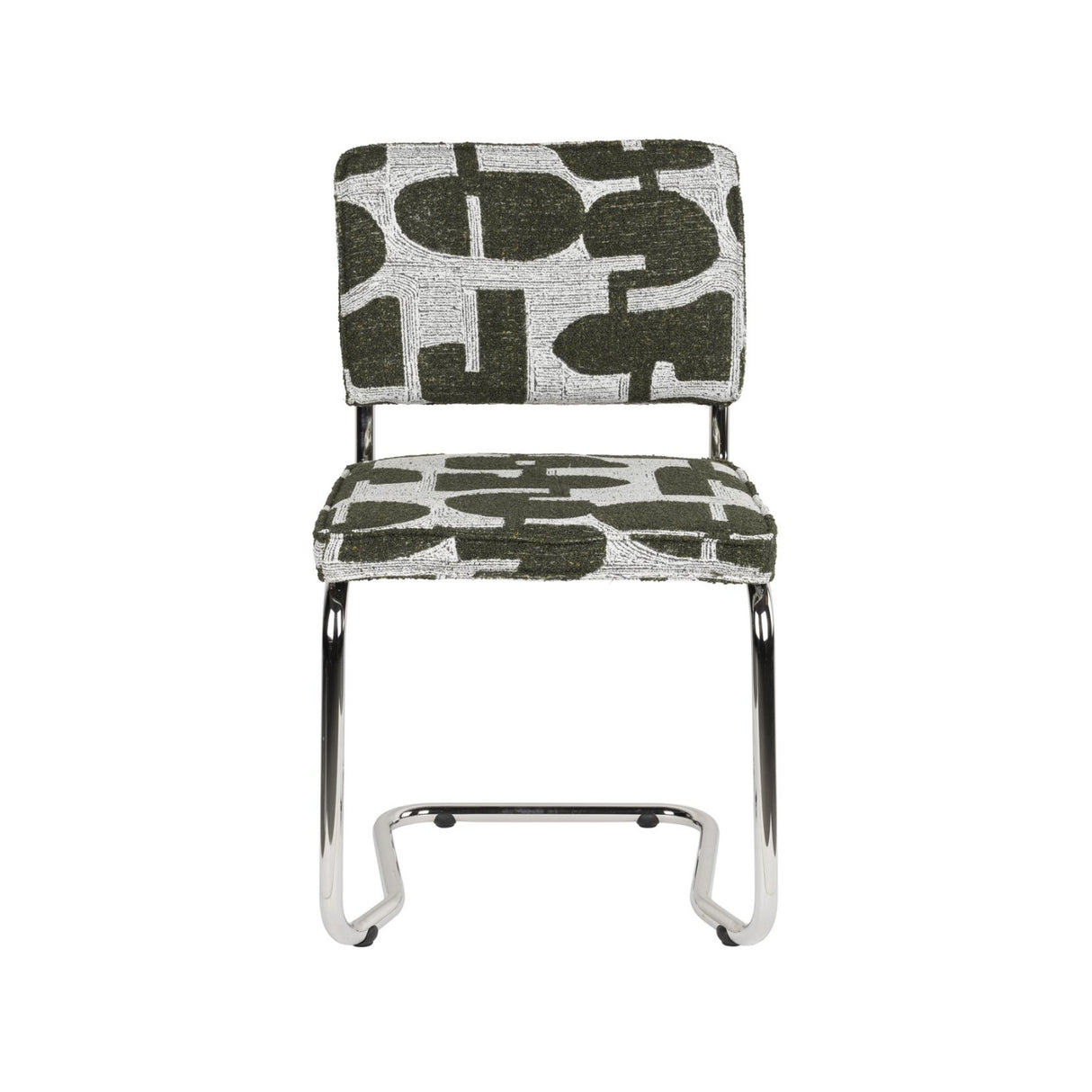 Modern furniture - Patterned Fabric Cantilevered Dining Chairs (2) - www.oroa.com | Oroa.com