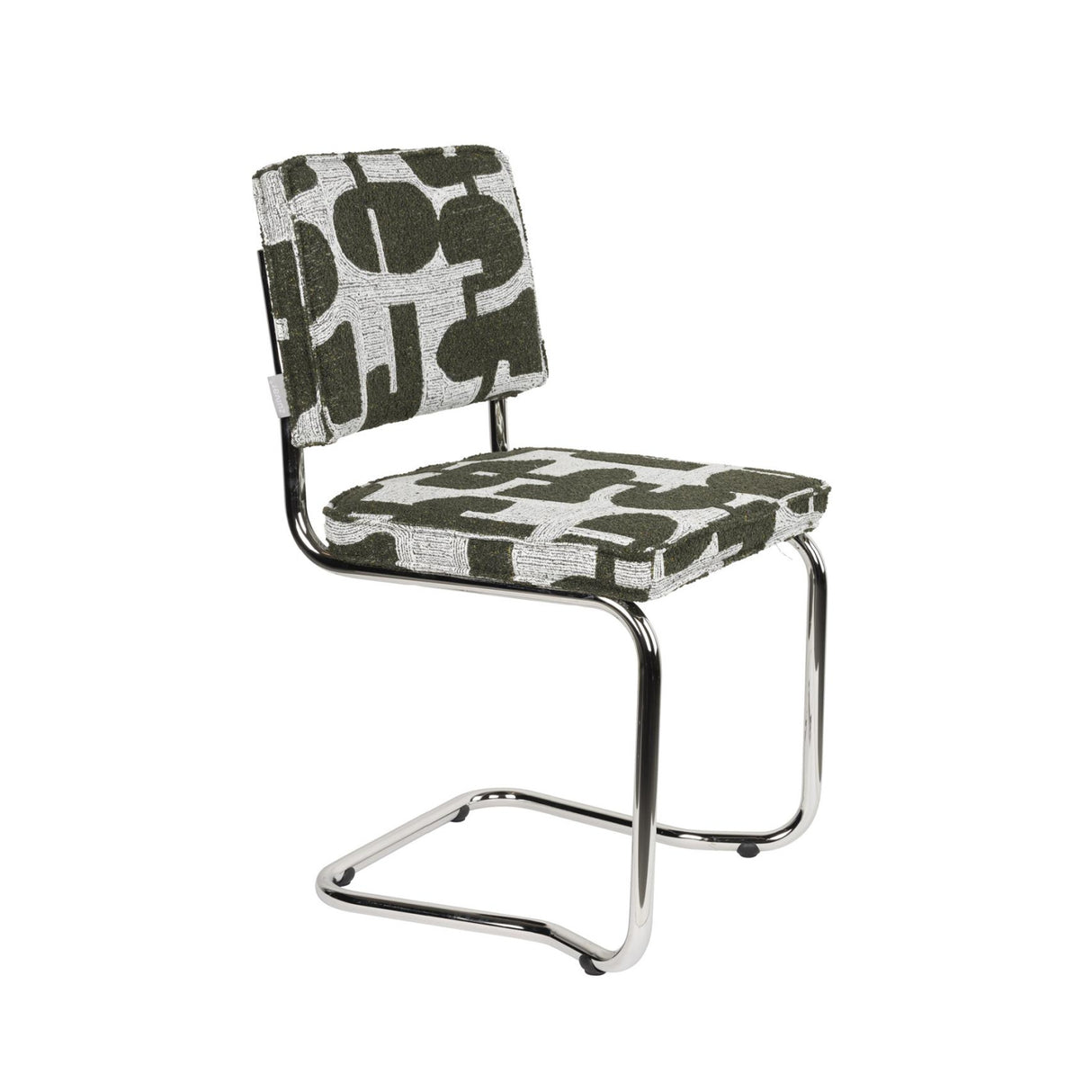 Modern furniture - Patterned Fabric Cantilevered Dining Chairs (2) - www.oroa.com | Oroa.com