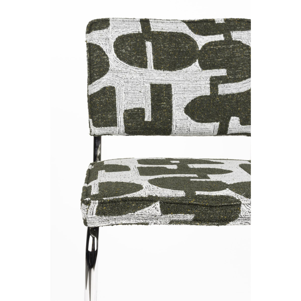 Modern furniture - Patterned Fabric Cantilevered Dining Chairs (2) - www.oroa.com | Oroa.com