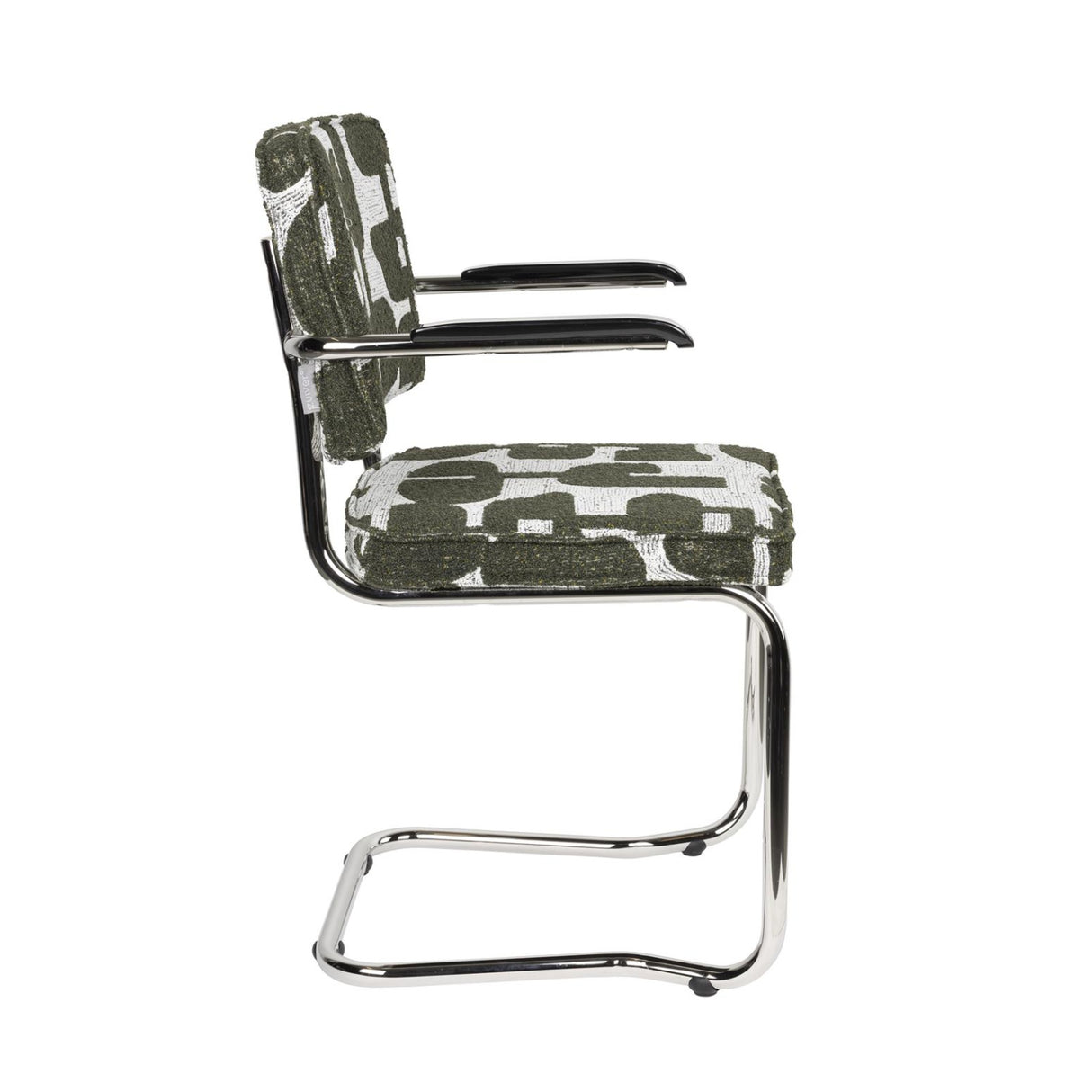 Patterned Fabric Cantilevered Dining Armchairs (2) | Oroa.com