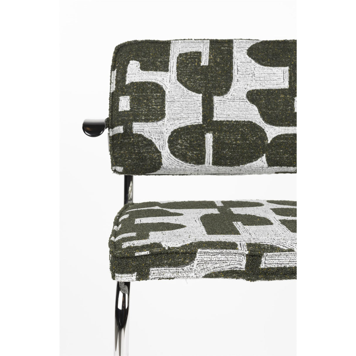 Patterned Fabric Cantilevered Dining Armchairs (2) | Oroa.com