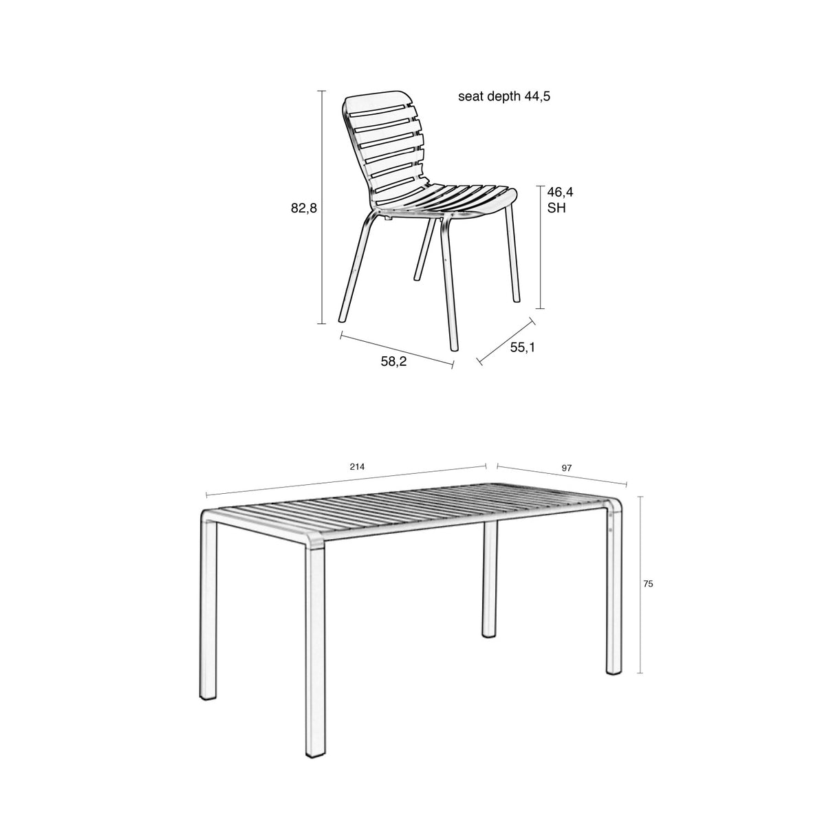 Aluminum Outdoor Garden Table & Chair Set (6) | Oroa.com