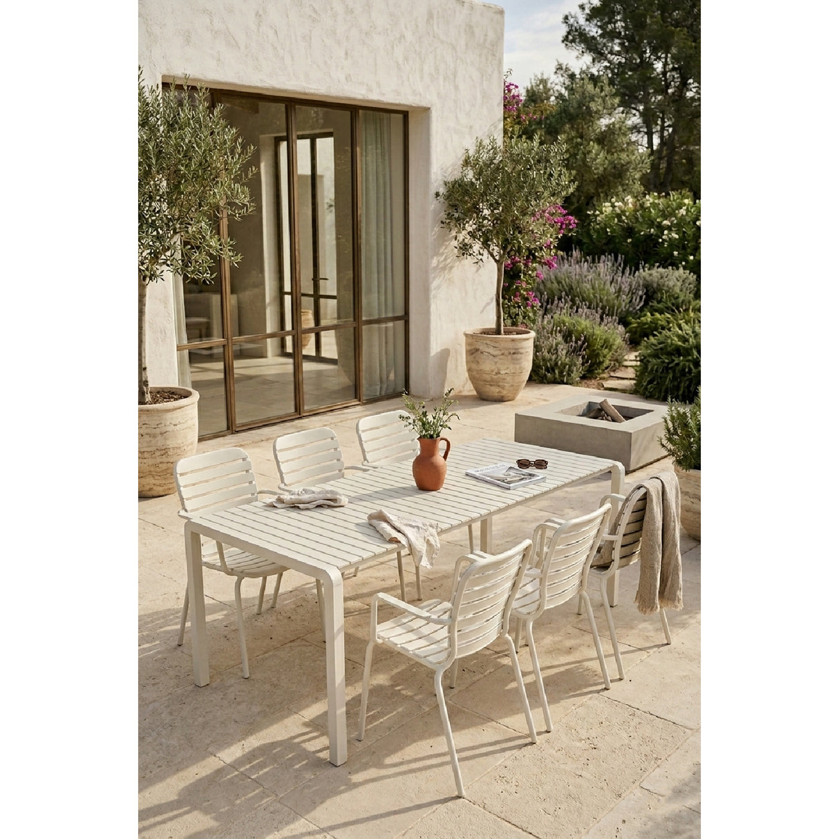 Aluminum Outdoor Garden Table & Armchair Set (6) | Oroa.com
