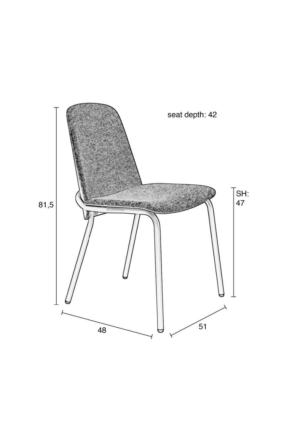 Minimalist Dining Chair (2) | Zuiver Clip | OROA.com