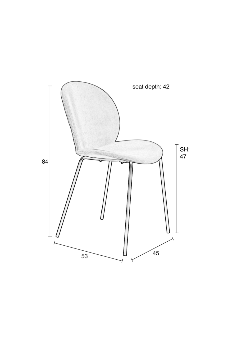 Upholstered Shell Dining Chairs (2) | Zuiver Bonnet | OROA.com