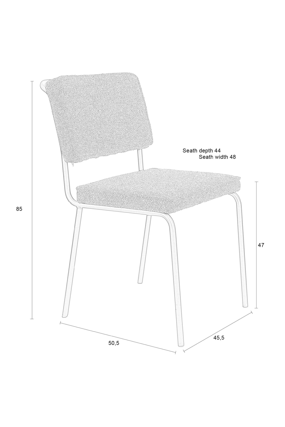 Cushioned Minimalist Dining Chairs (2) | Zuiver Buddy | OROA.com