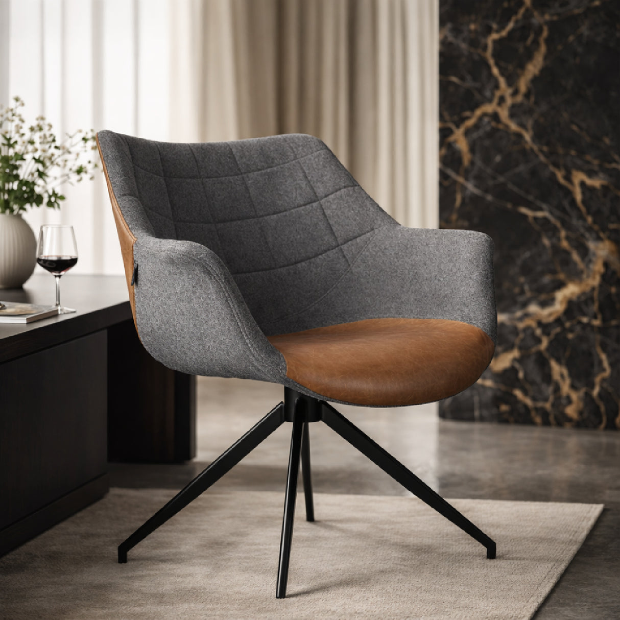 Brown Upholstered Armchairs (2) | Oroa.com