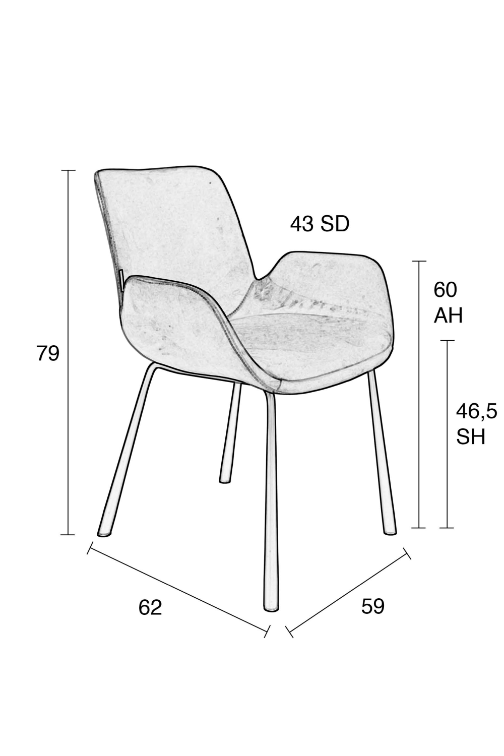 Dark Gray Velvet Dining Chairs (2) | Zuiver Brit | OROA.com