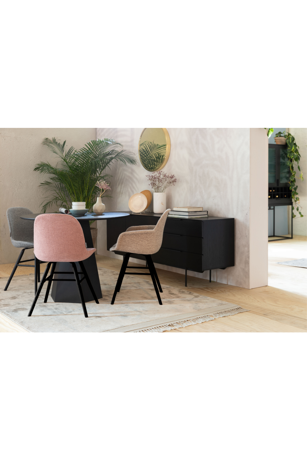 Fabric Upholstered Dining Armchairs (2) | Zuiver Albert Kuip | Oroa.com