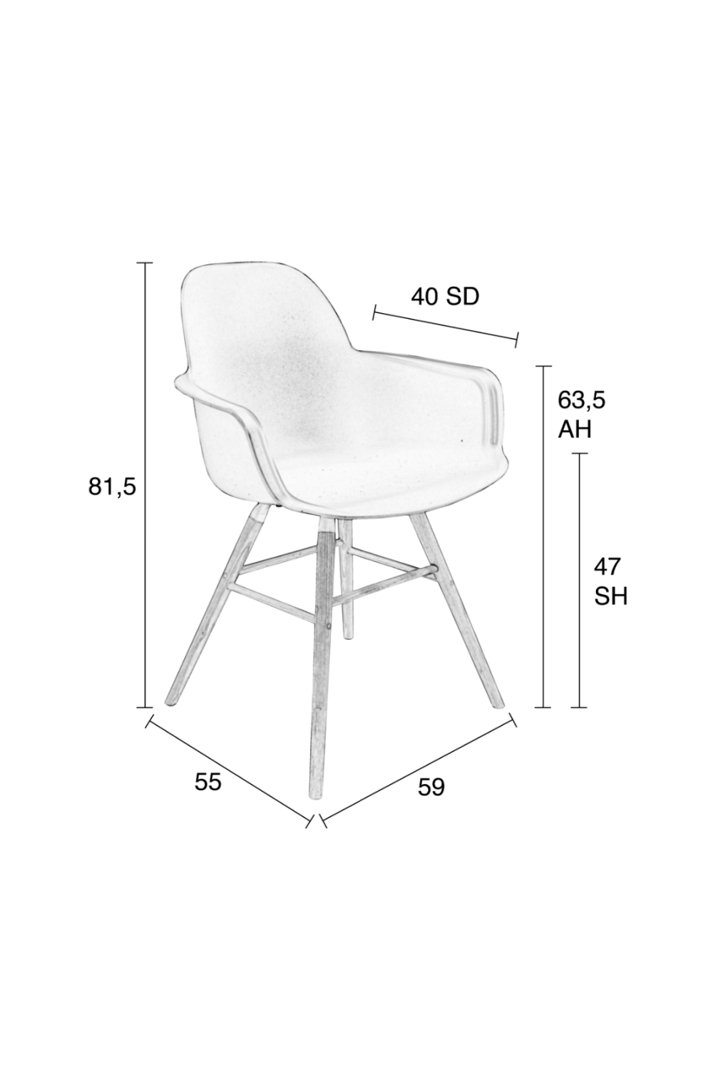 Contemporary Molded Armchair (2) | Zuiver Albert | OROA.com