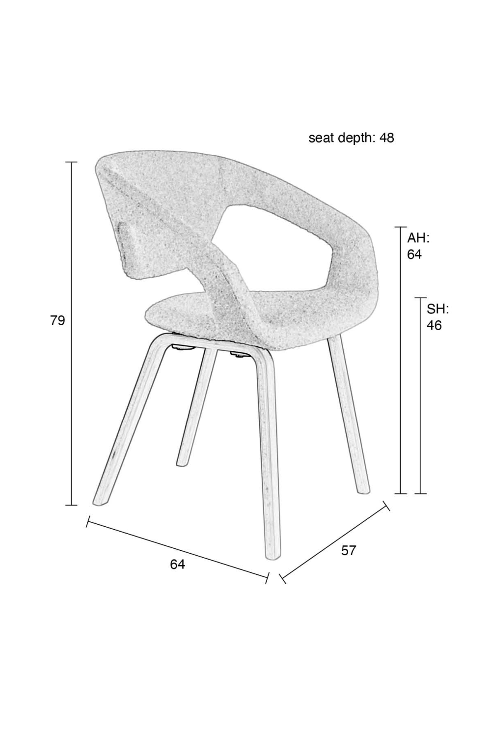 Bouclé Dining Armchairs (2) | Zuiver Flexback | OROA.com