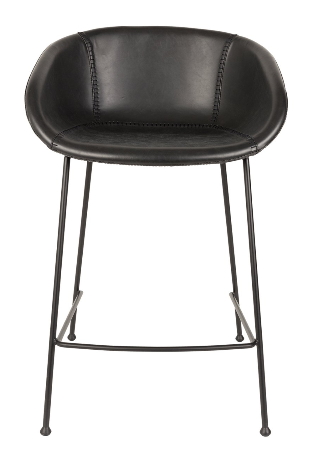 Baseball-Stitched Leather Counter Stools (2) | Zuiver Feston | Oroa.com