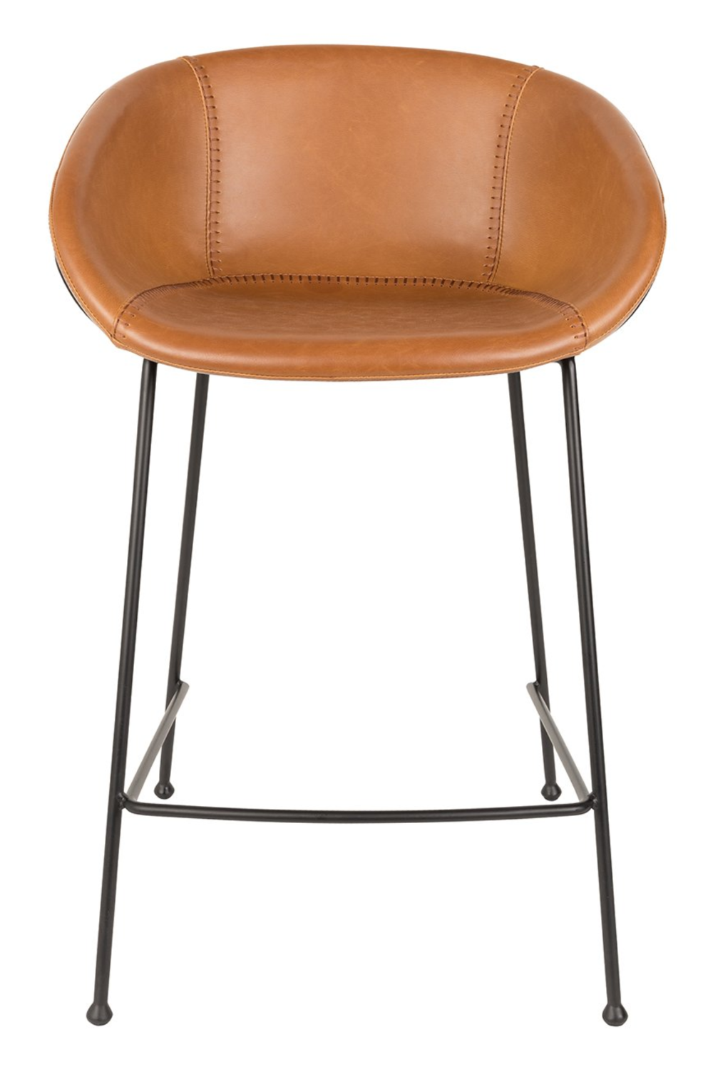Baseball-Stitched Leather Counter Stools (2) | Zuiver Feston | Oroa.com