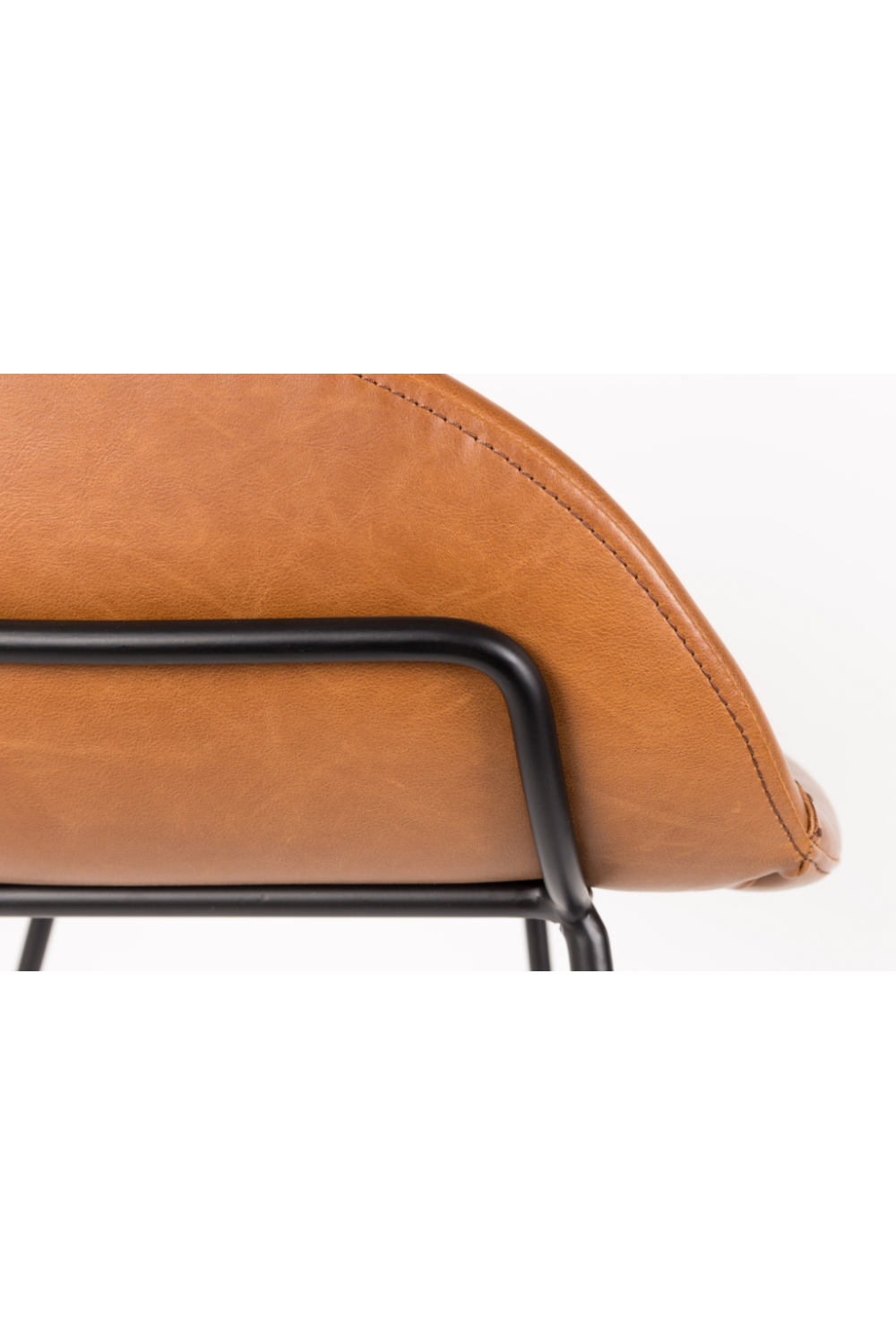 Baseball-Stitched Leather Bar Stools (2) | Zuiver Feston | Oroa.com