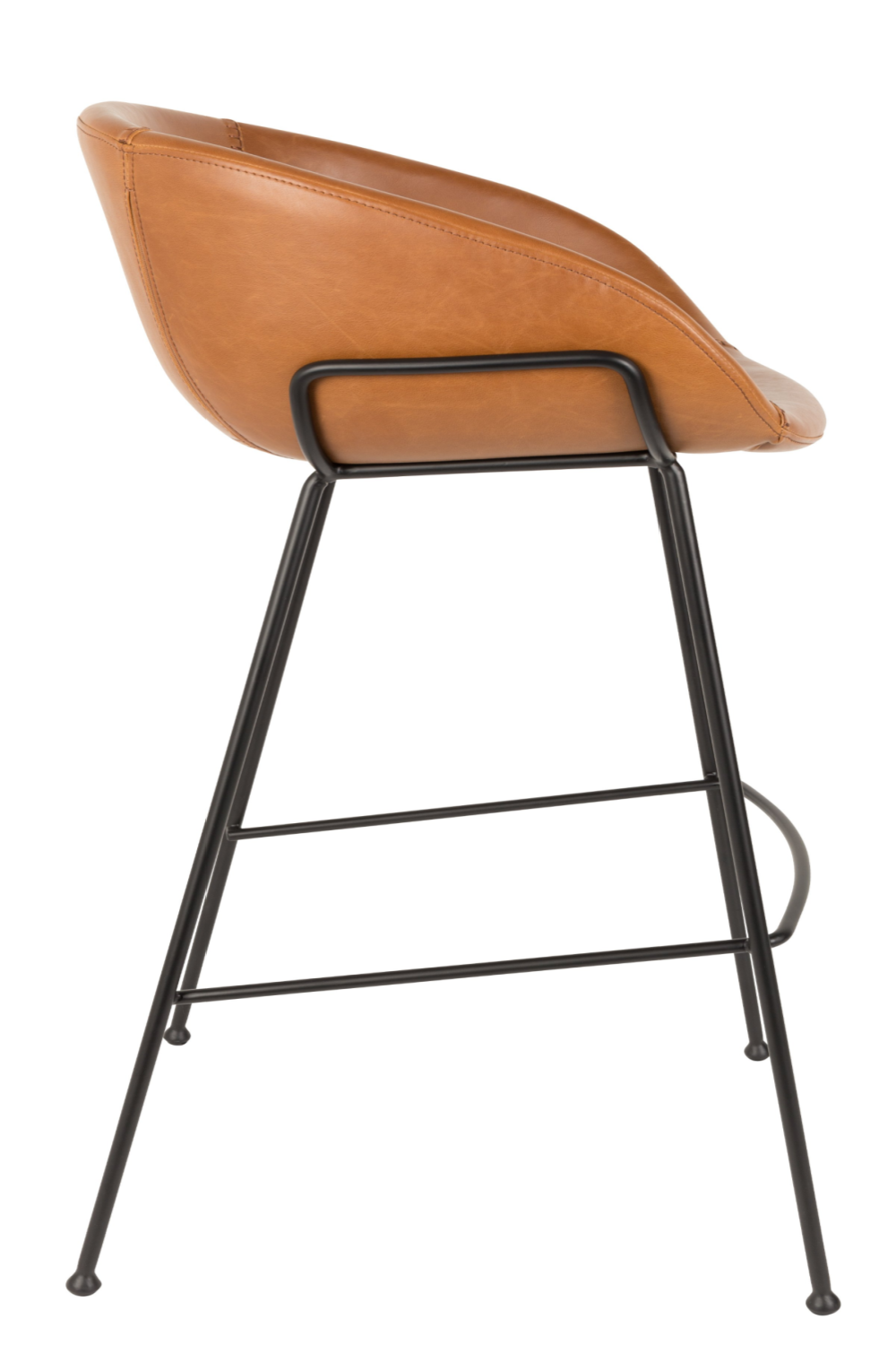 Baseball-Stitched Leather Bar Stools (2) | Zuiver Feston | Oroa.com