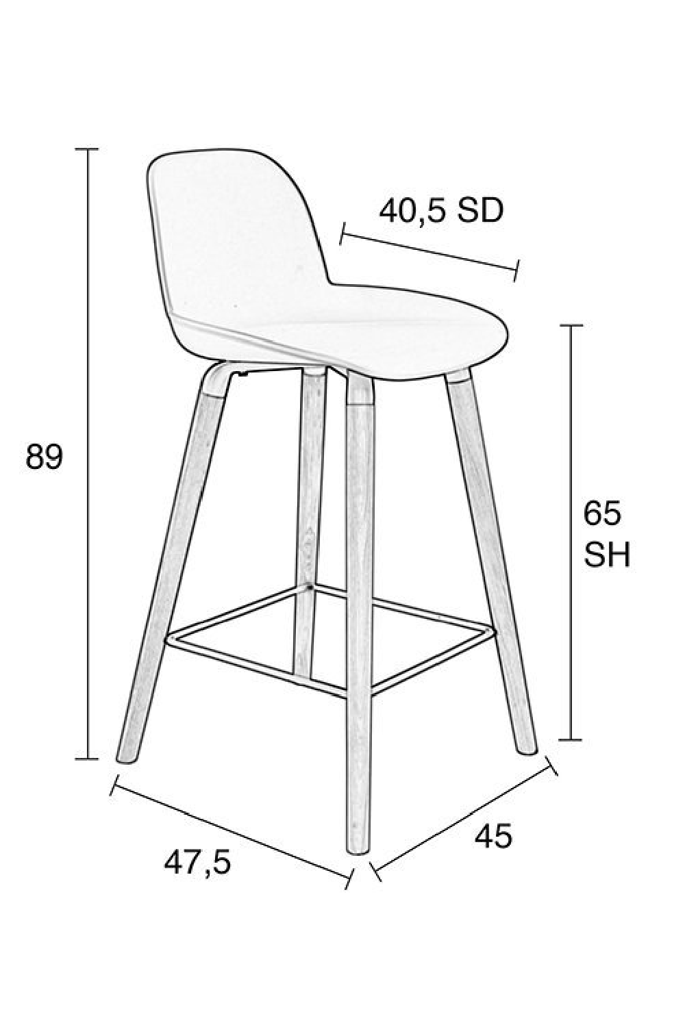 Molded Counter Stools (2) | Zuiver Albert Kuip | OROA.com