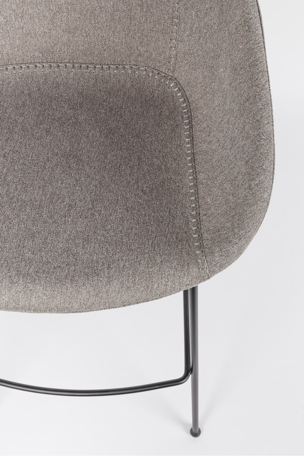 Gray Upholstered Barrel Barstools (2) | Zuiver Feston | OROA.com