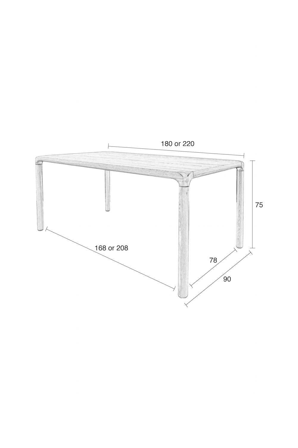 Lacquered Wood Dining Table (S) | Zuiver Storm | OROA.com