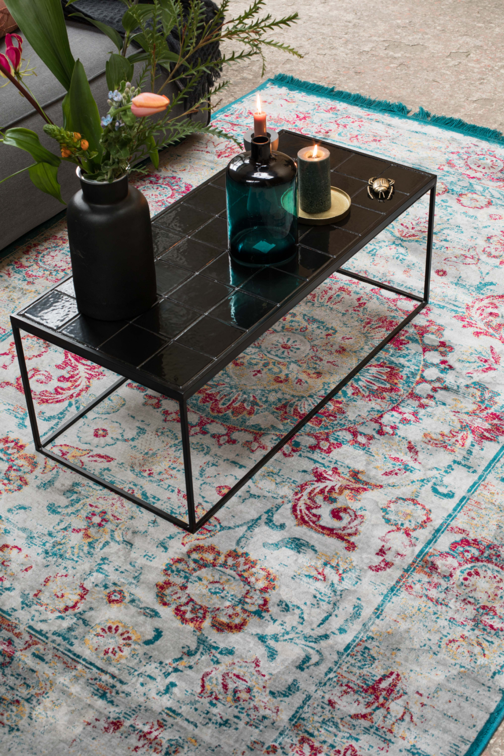 Black Tile Top Coffee Table | Zuivere Glazed | OROA.com