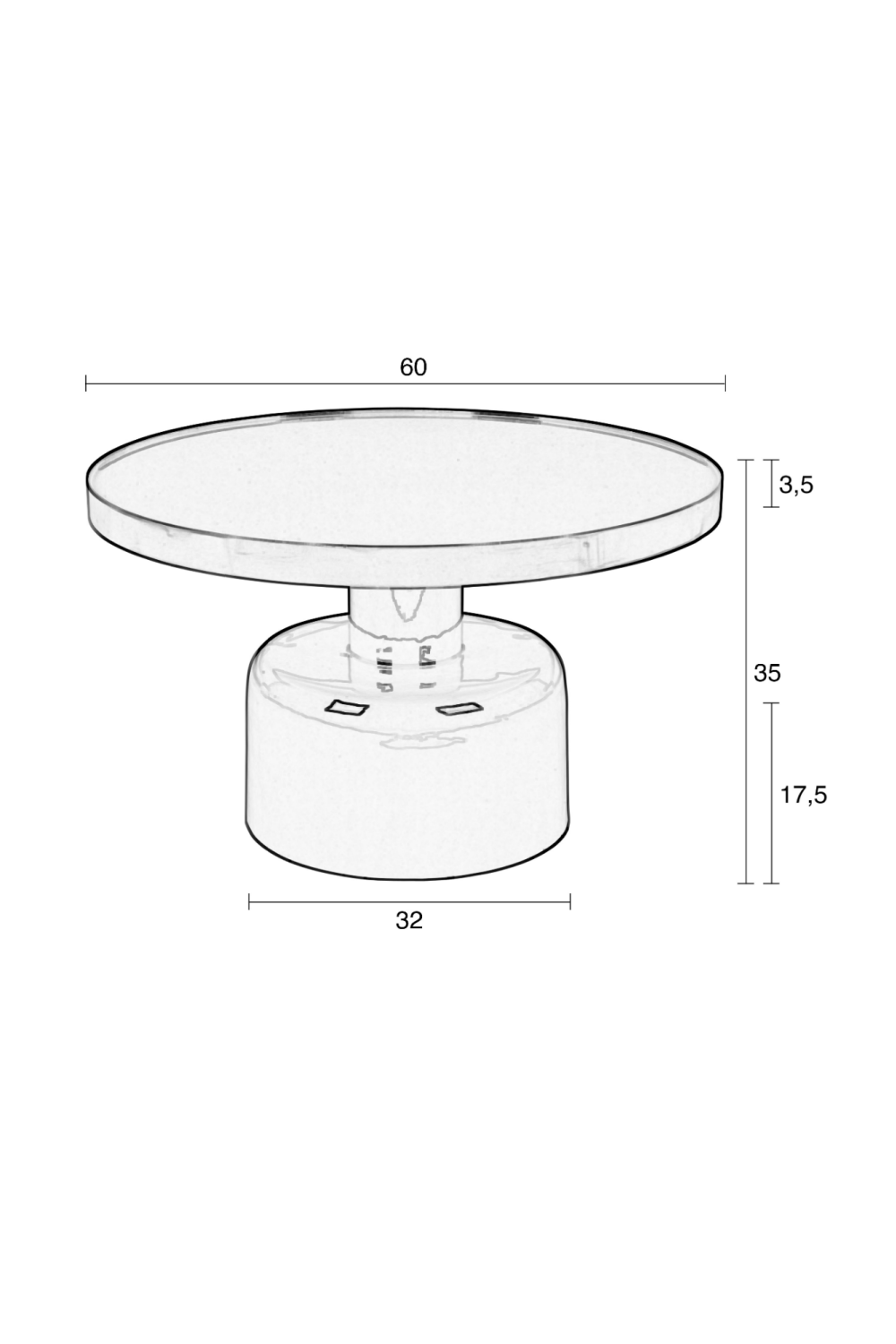 Round Enameled Coffee Table | Zuiver Glam | Oroatrade