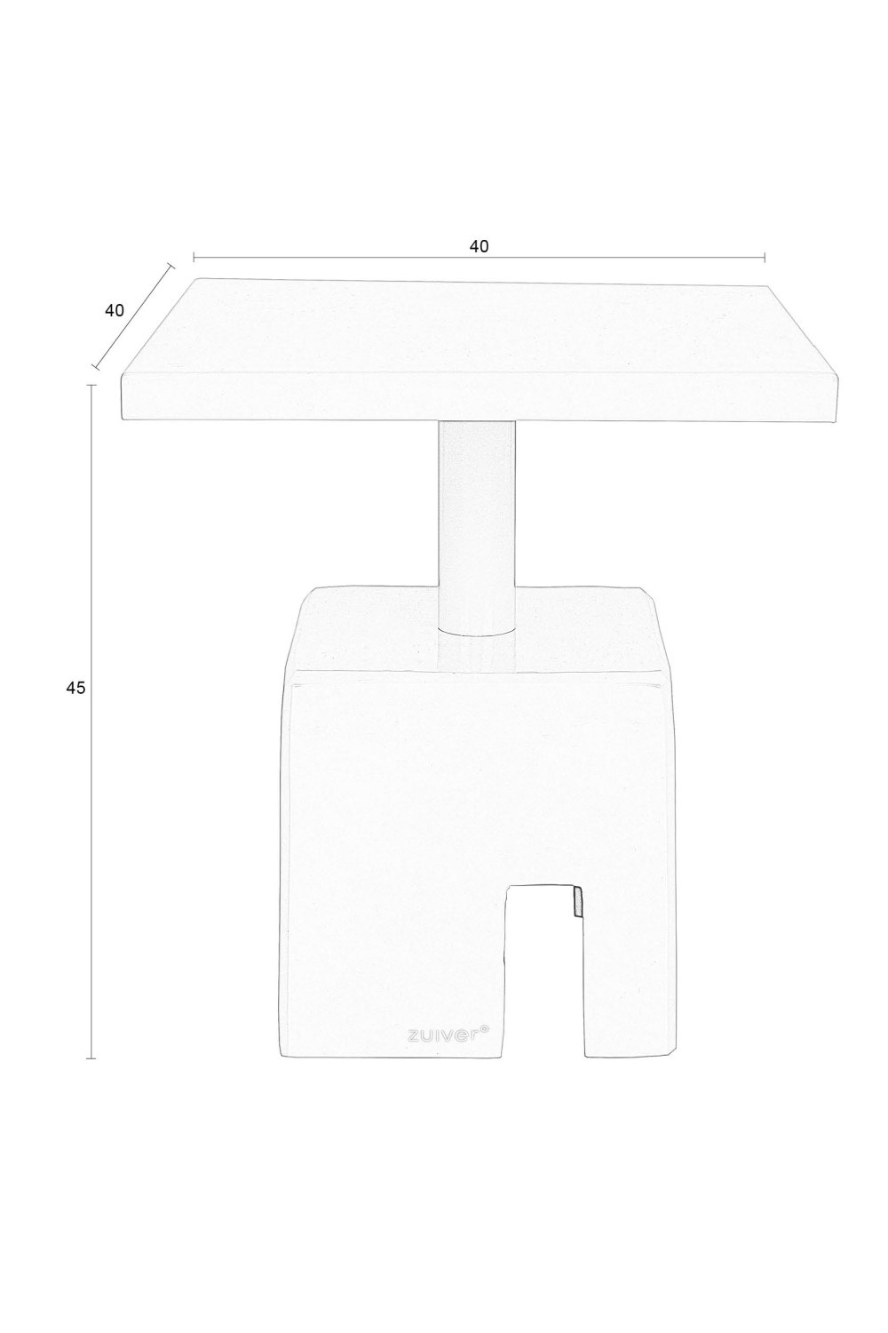 Iron Square Side Table | Zuiver Chubby | OROA.com