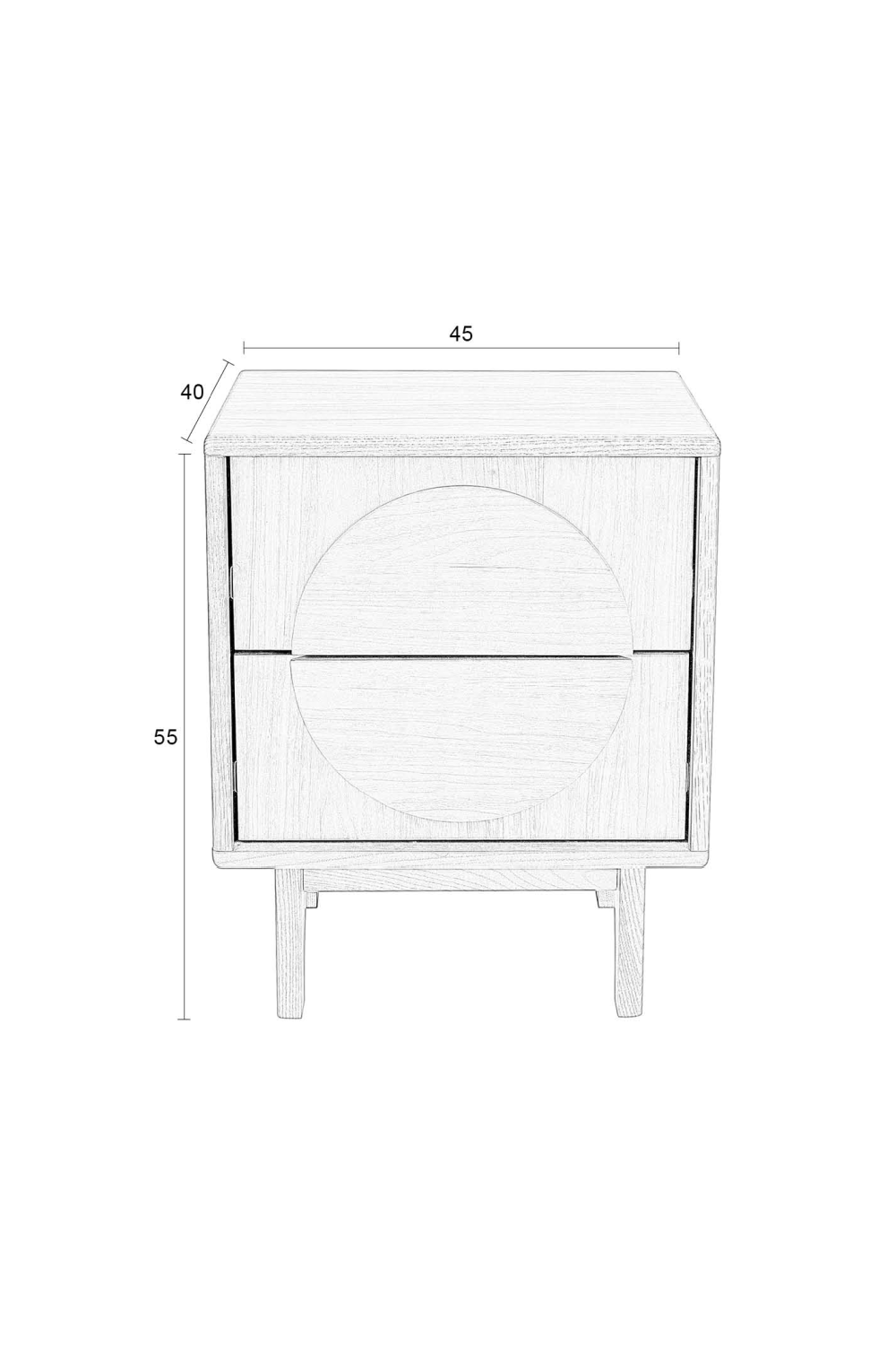 Oak Bedside Table | Zuiver Groove | OROA.com