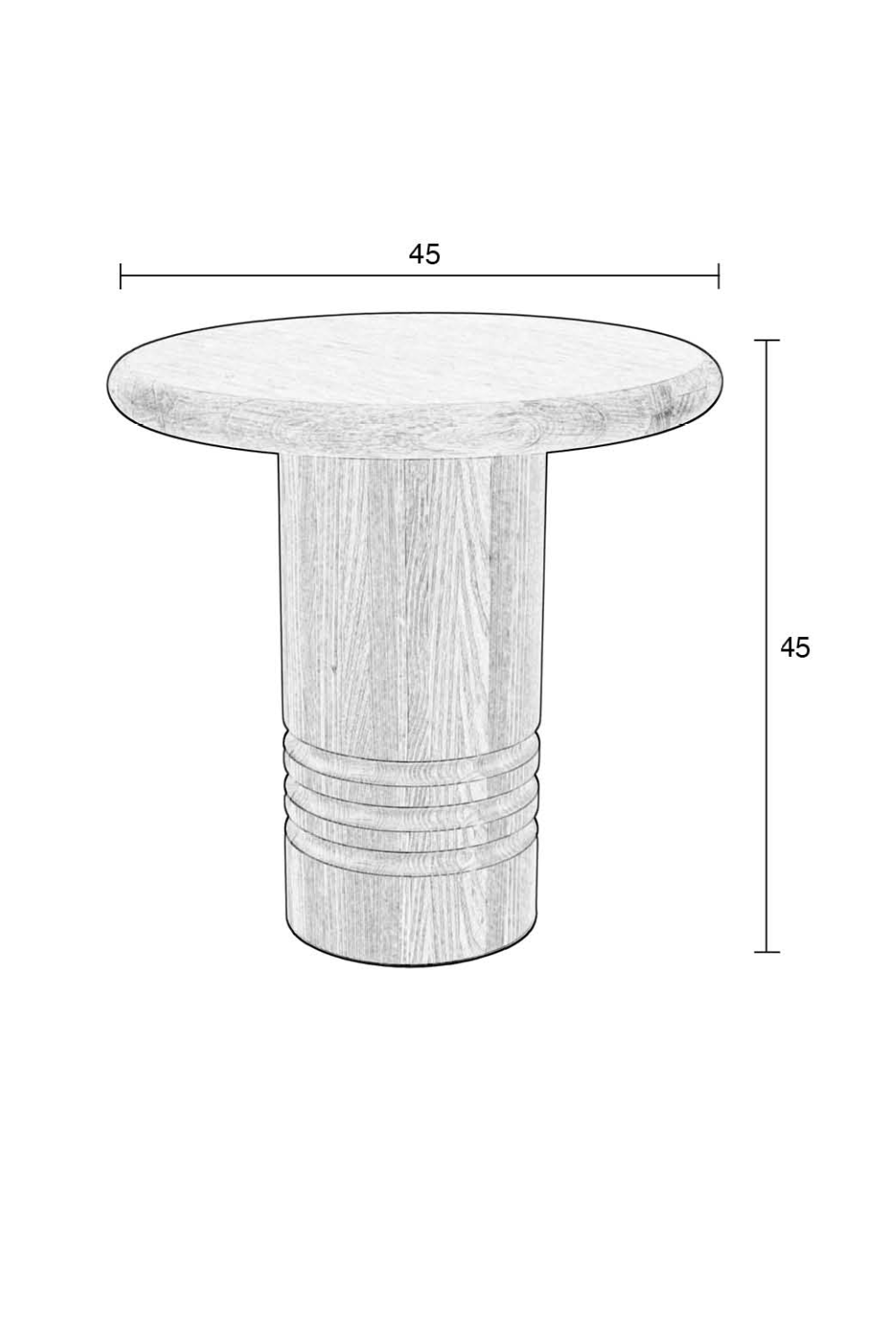 Wooden Pedestal Side Table | Zuiver Chunk | OROA.com