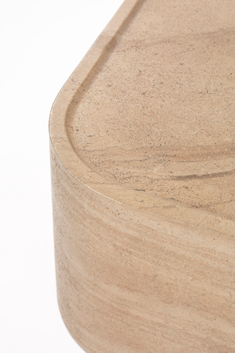 Minimalist Travertine Side Table | Zuiver Noble | OROA.com