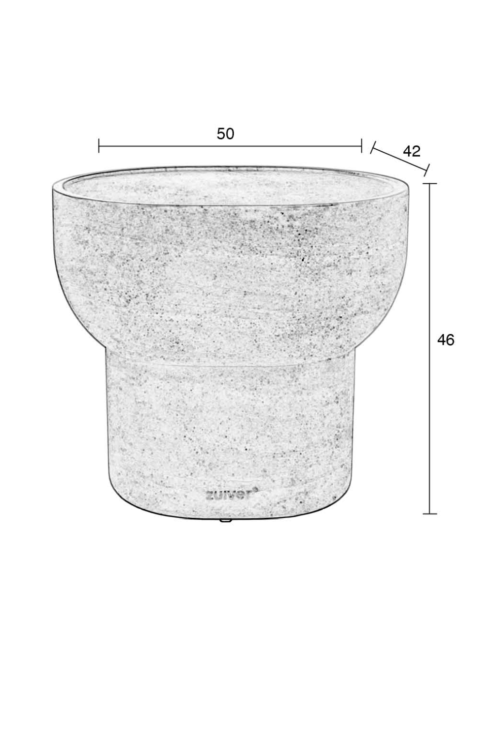 Minimalist Travertine Side Table | Zuiver Noble | OROA.com