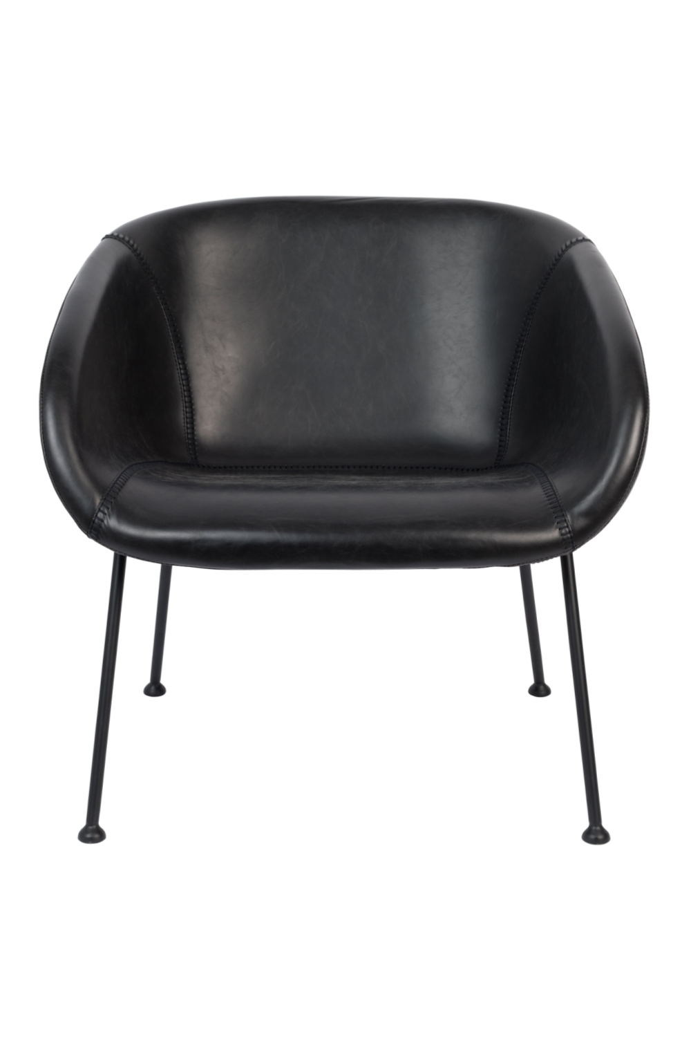 Baseball-Stitched Leather Lounge Chair | Zuiver Feston | Oroa.com