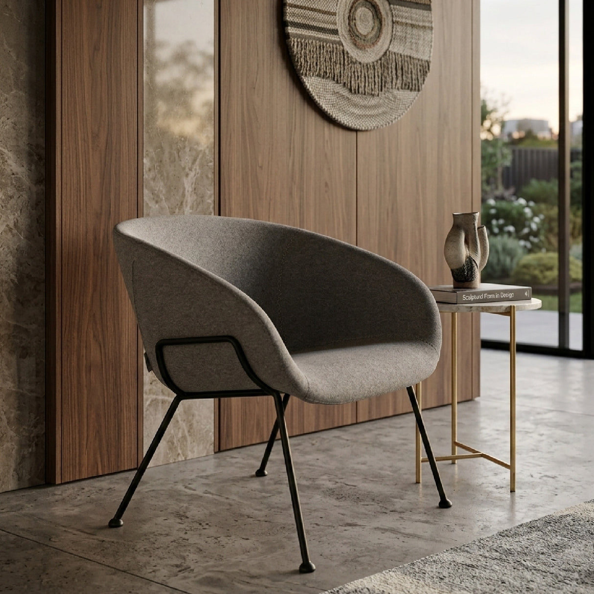 Gray Upholstered Lounge Chair | Oroa.com