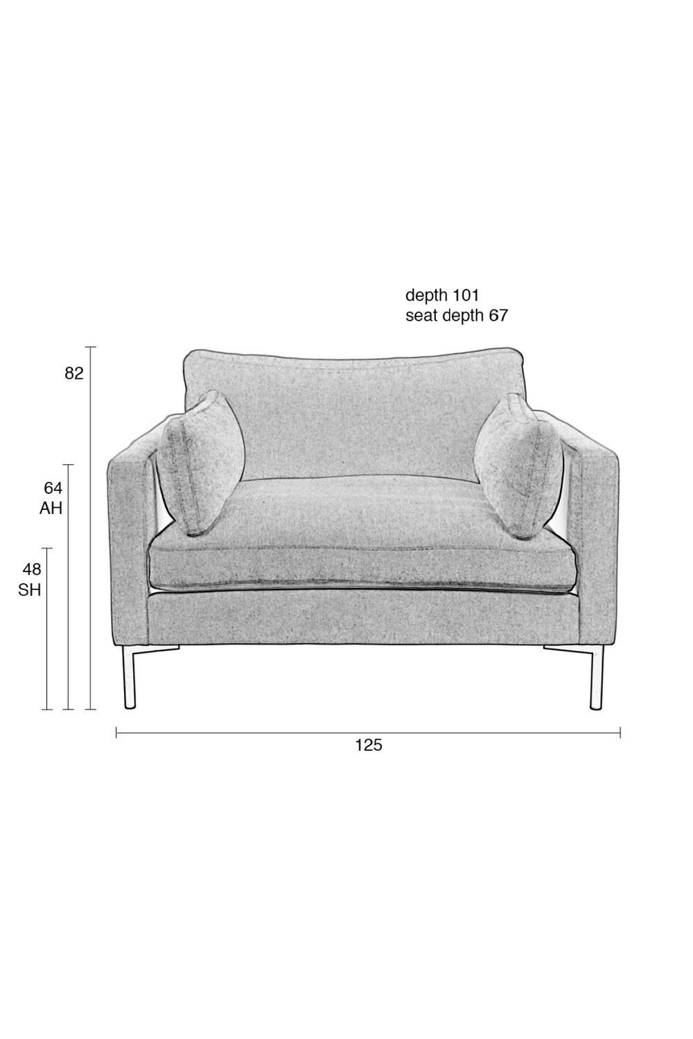 Modern Minimalist Love Seat | Oroa.com