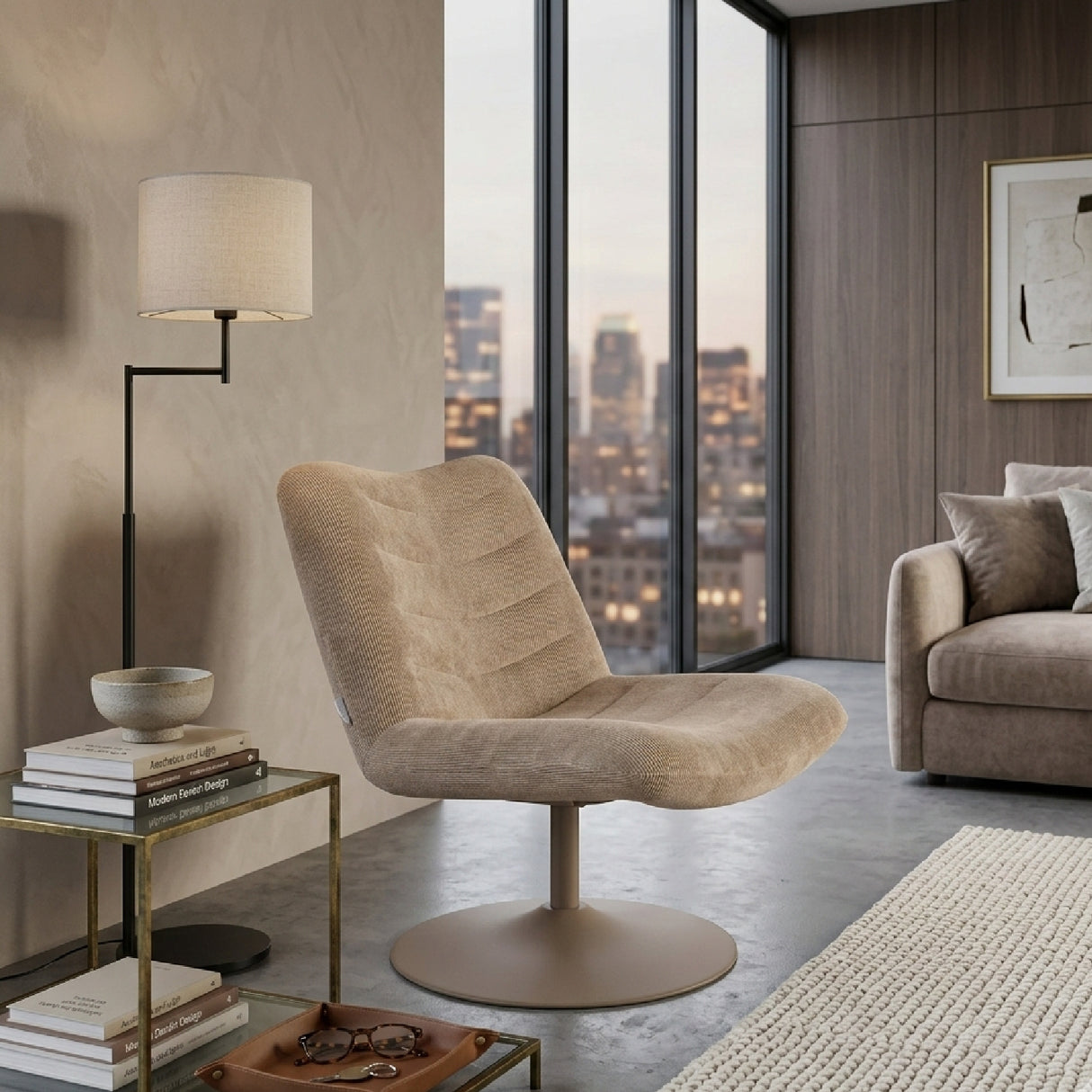 Upholstered Pedestal Lounge Chair | Oroa.com