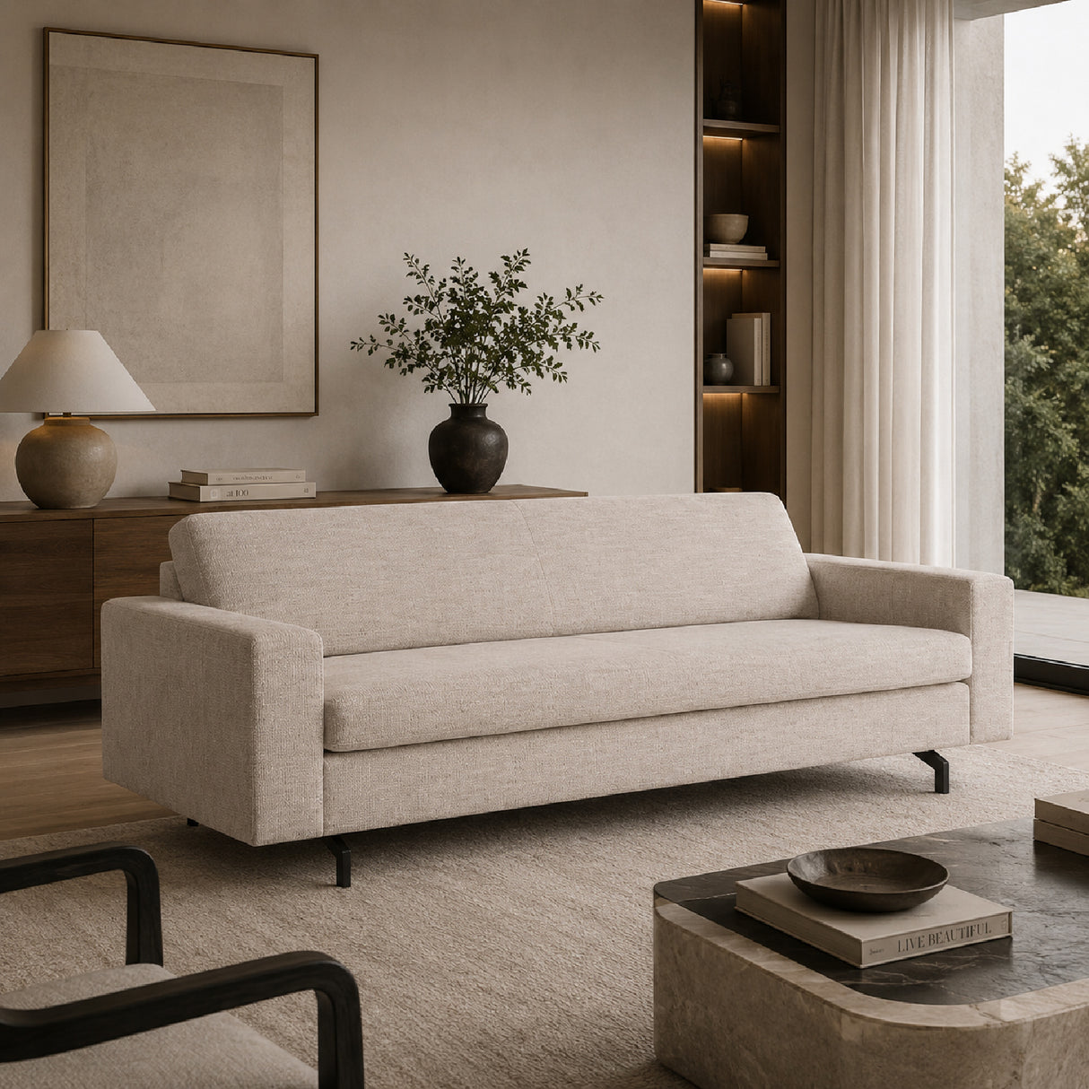 Latte Upholstered 2.5-Seater Sofa | Oroa.com