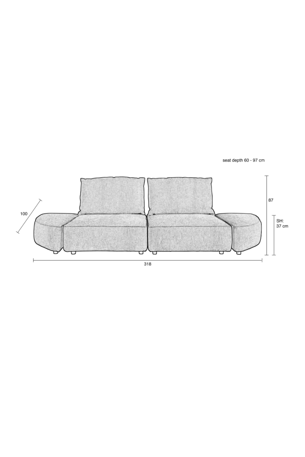 Modern 3-Seater Sofa | Zuiver Hunter | OROA.com