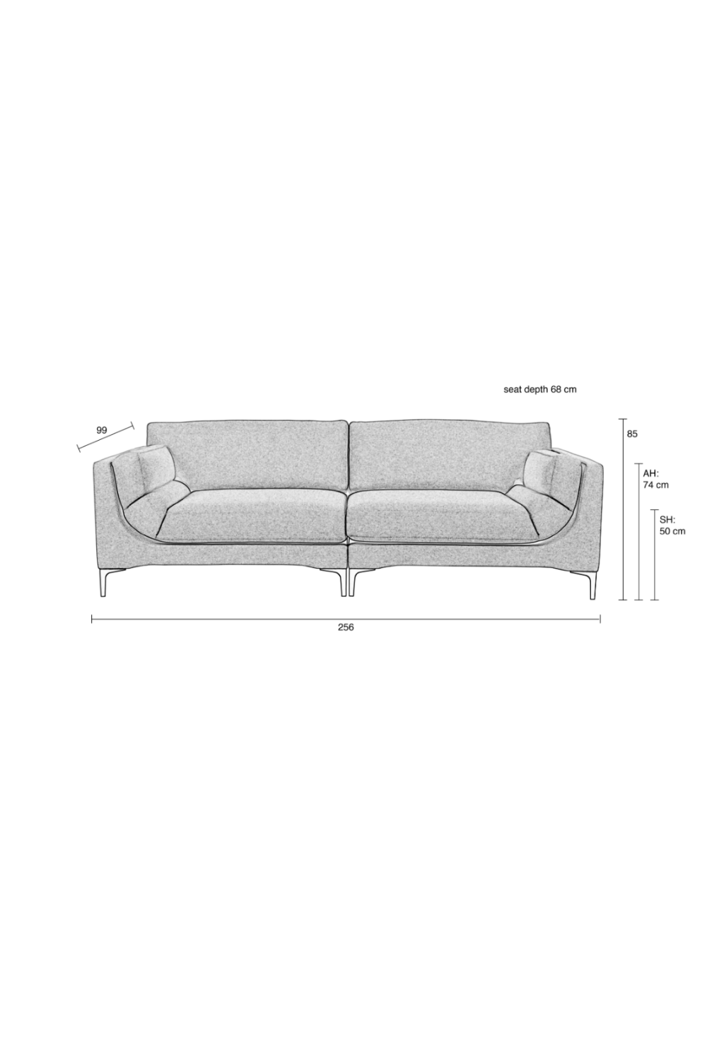 Fabric Upholstered Modern Sofa | Zuiver Balcony | OROA.com