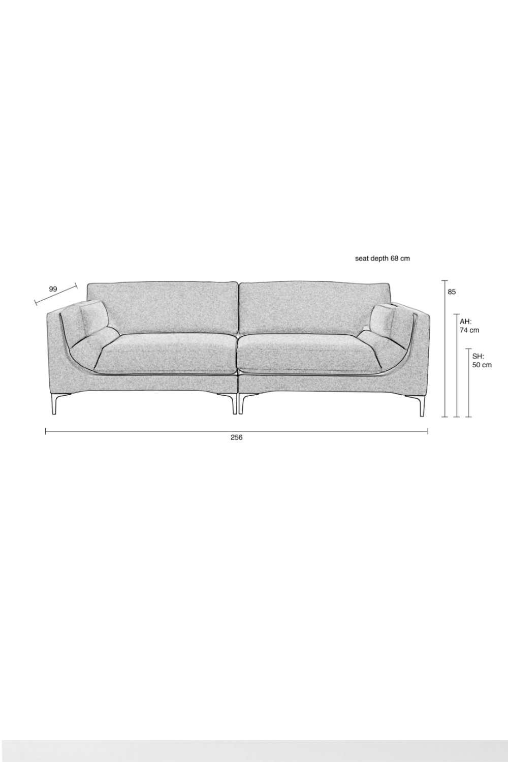 Fabric Upholstered Modern Sofa | Zuiver Balcony | OROA.com
