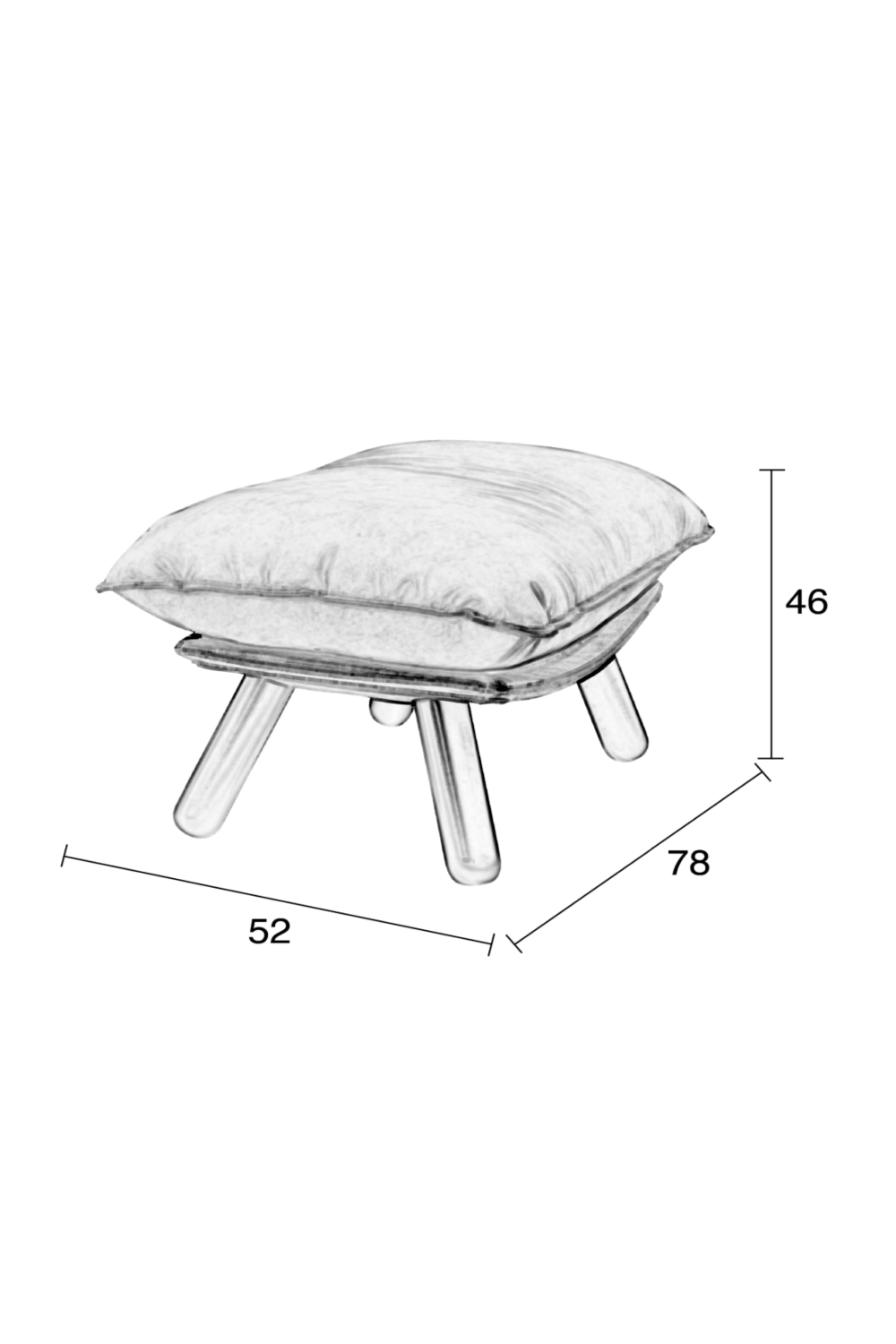 Wooden Leg Padded Footstool | Zuiver Lazy Sack | Oroa.com